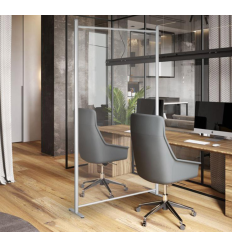 Panneau plexiglass de séparation de bureau fixe - souple