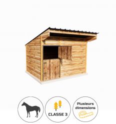 Box à cheval en bois 3 ou 4 m couleur ardoise