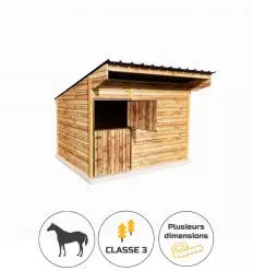 Box pour cheval en bois individuel