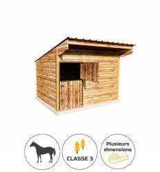 Box cheval en bois extérieur 3 ou 4 m couleur tuile