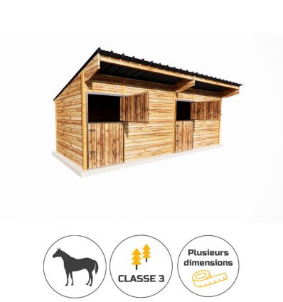 2 Box chevaux pour extérieur couleur ardoise
