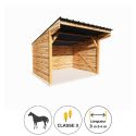 Photo : Abri de prairie standard L.3 ou 4 m Bleu ardoise RAL 5008 - 3 x 3 m - Sans déchargement par chariot embarqué