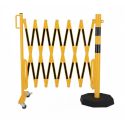 Photo : Barrière extensible industrielle avec poteau mobile Jaune / Noir - 3600 mm