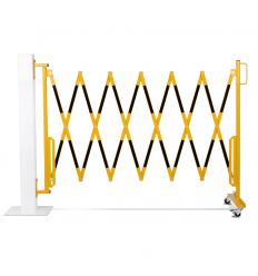 Barrière extensible de sécurité fixation murale dépliée