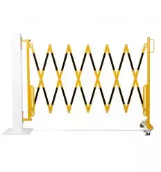 Barrière extensible de sécurité fixation murale dépliée