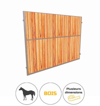 Separation pleine de box à chevaux en bois