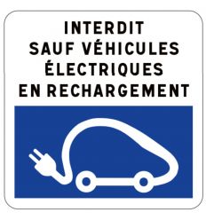 Panneau Emplacement réservé aux véhicules électriques
