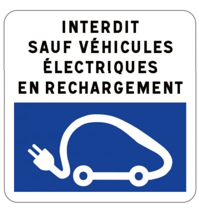 Panneau Emplacement réservé aux véhicules électriques