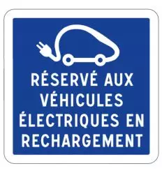 Panneau Stationnement réservé aux véhicules électriques en recharge