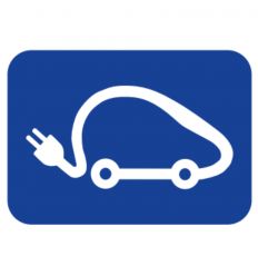 Panneau bleu : Stationnement réservé aux véhicules électriques en recharge