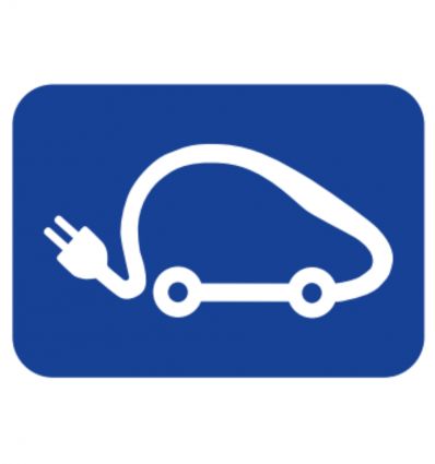 Panneau bleu : Stationnement réservé aux véhicules électriques en recharge