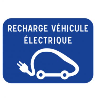 Panneau d'information : Emplacement de recharge pour véhicule électrique