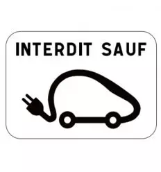 Panonceau Stationnement interdit sauf voitures électriques