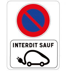 Panonceau de limitation de durée : Recharge électrique limitée à 30 min