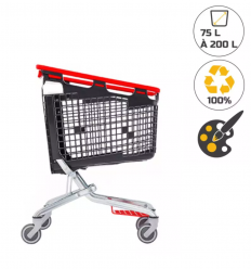 Chariot supermarché 75L bleu
