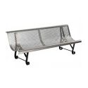 Photo : Banc public exterieur en métal perforé trous ronds Galva brut - 2 pieds - Non