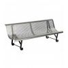 Banc public en tôle perforée trous ronds 2 pieds galva