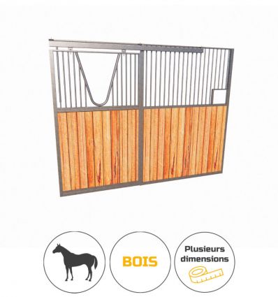 Facade en bois pour box avec porte col de cygne