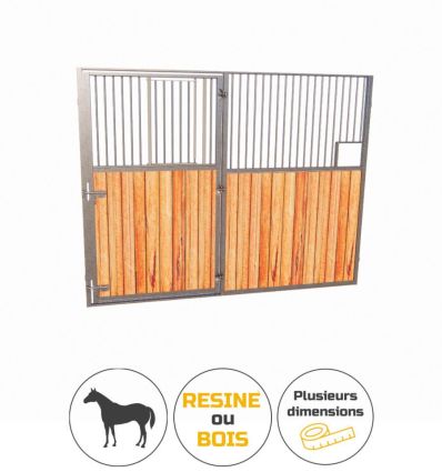 Facade box ouvrante avec porte battante demi-volet