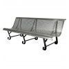 Banc public en tôle perforée trous ronds 3 pieds galva