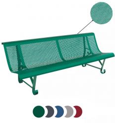 Banc public en tôle perforée trous ronds 5 couleurs