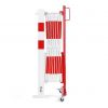 Barrière extensible industrielle fermée rouge et blanc