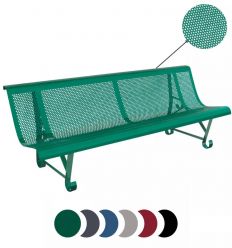 Banc public en tôle perforée trous ronds 6 couleurs
