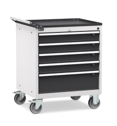 Armoire sur roulettes à tiroirs - 5 tiroirs - gris anthracite