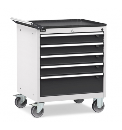 Armoire sur roulettes à tiroirs - 5 tiroirs - gris anthracite