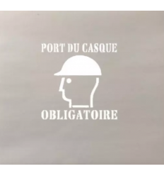Pochoir port du casque de sécurité obligatoire avec texte