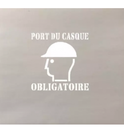 Pochoir port du casque de sécurité obligatoire avec texte