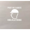 Pochoir port du casque de sécurité obligatoire avec texte