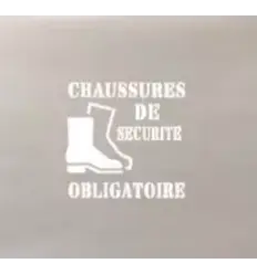 Pochoir port des chaussures de sécurité obligatoire avec texte