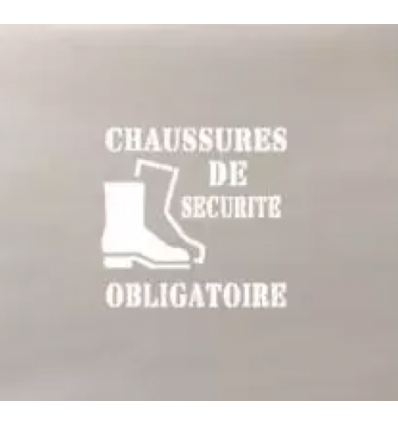 Pochoir port des chaussures de sécurité obligatoire avec texte