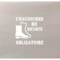 Photo : Pochoir port des chaussures de sécurité obligatoire avec texte