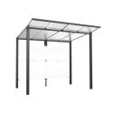 Photo : Abribus collectivité en acier Modulo 2510 mm - Sans bardages latéraux - Blanc pur RAL 9010 - À sceller