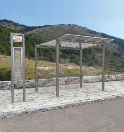 Abribus en acier Modulo Longueur 2510 mm