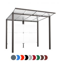 Abribus collectivité en acier Modulo 2510 mm avec bardages sur platines