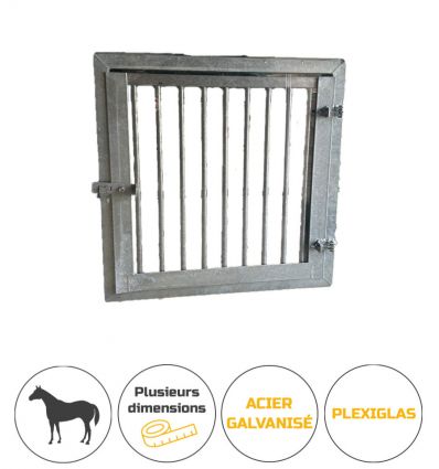 Fenetre barreau et plexiglas pour box chevaux