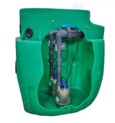 Station de relevage double pompe pour eaux claires​ 420 L
