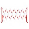 Barrière accordéon rouge et blanc ouverte 