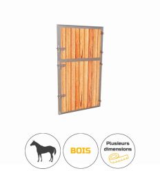 Porte en bois pour box à cheval deux battants pleins