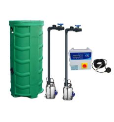 Station de relevage eaux usées et claires​ 500 L - double pompe