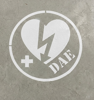Pochoir défibrillateur
