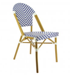 Chaise textilène empilable avec structure en aluminium