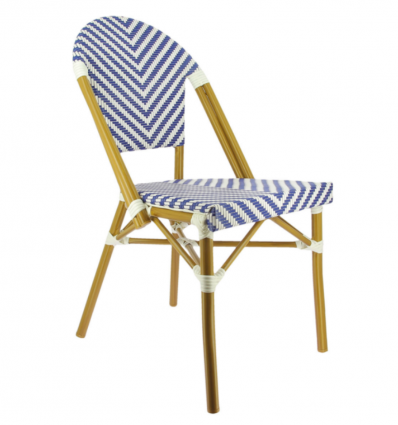 Chaise textilène empilable avec structure en aluminium