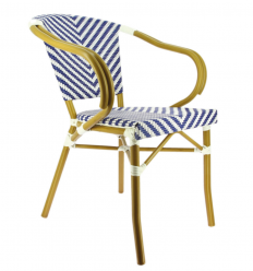 Fauteuil en textilène empilable avec structure en aluminium