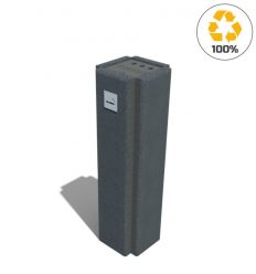 Cendrier 3 litres en plastique recyclé gris