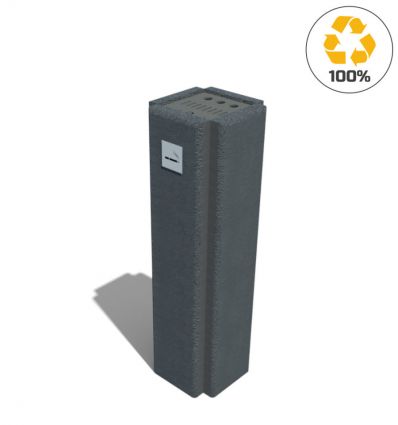 Cendrier 3 litres en plastique recyclé gris