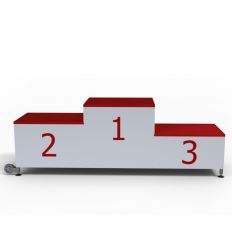 Podium sportif avec roues et pieds ajustables